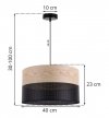 Lampa wisząca WOOD, 40cm, minimalistyczny pojedynczy abażur z fornirem