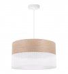 Lampa wisząca WOOD, okrągły abażur loft do jadalni i salonu, E27