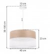 Lampa wisząca WOOD, okrągły abażur loft do jadalni i salonu, E27