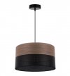 Lampa wisząca WOOD, czarny abażur z okleiną z naturalnego drewna, 35cm