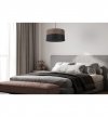 Lampa wisząca WOOD, czarny abażur z okleiną z naturalnego drewna, 35cm