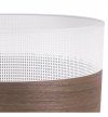 Lampa wisząca WOOD, 30cm, klasyczny biały abażur z dodatkiem drewna