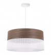 Lampa sufitowa WOOD, biały elegancki abażur z forniru orzechowego, 44cm