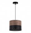 Lampa sufitowa WOOD, pojedyczny abażur 20cm z eleganckim fornirem orzechowym