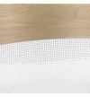 Lampa sufitowa WOOD, biały abażur loft ze złocistym fornirem dębowym, 20cm