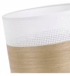 Lampa sufitowa WOOD, biały abażur loft ze złocistym fornirem dębowym, 20cm