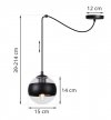 Lampa sufitowa typu pająk TOLEDO, czarna, klosze kule, loft, gwint E14