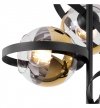 Lampa wisząca RONDA, czarno-złoty żyrandol nad stół i wyspę, ringi, gwint E27