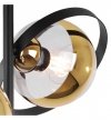 Lampa sufitowa RONDA, czarny żyrandol loft do salonu, pokoju, złote klosze