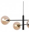 Lampa sufitowa VICENZA, czarna konstrukcja ze złotymi dodatkami, miodowe klosze