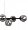 Lampa wisząca SIENA, sufitowa, czarny żyrandol z grafitowymi kloszami, loft, E14