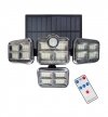 Lampa solarna FLEXI, poczwórna, naświetlacz ogrodowy LED, czujnik zmierzchu i ruchu, z pilotem