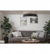 Lampa typu plafon WOOD, sufitowa, na 3 żarówki, czarny abażur 50cm, do salonu