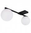 Lampa sufitowa plafon ALTA, czarna, białe klosze, nowoczesna, eklektyczna, do salonu, 2xE14