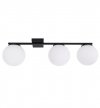 Lampa sufitowa typu plafon, ALTA, czarna konstrukcja z białymi kloszami, loft, 3xE14