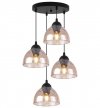 Lampa wisząca VENICE, sufitowa, żyrandol, czarna listwa, miodowe szkło, do jadalni, kuchni