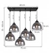 Lampa sufitowa VENICE, wisząca, czarny żyrandol, grafitowe szkło, do kuchni, jadalni, salonu