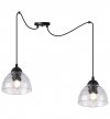 Lampa sufitowa VENICE, wisząca, czarny żyrandol typu pająk, loft, przezroczyste szkło, misa