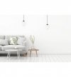 OUTLET -10% Regulowana wisząca lampa sufitowa biała kula 15 cm czarna konstrukcja E27 czarna, okrągła podsufitka 8 cm