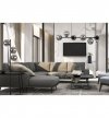 Lampa stojąca podłogowa SIENA, czarna, dodatki chrom, grafitowe szkło, loft, 3 źródła światła E27