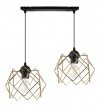 Lampa wisząca STELLA, sufitowa, złota, czarna listwa loft nad stół i wyspę, nowoczesna, glamour