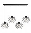 Lampa sufitowa STELLA, wisząca, żyrandol typu listwa, czarne klosze, styl loft, do kuchni, salonu