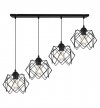 Lampa sufitowa STELLA, wisząca, żyrandol typu listwa, czarne klosze, styl loft, do kuchni, salonu
