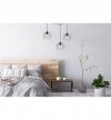 Lampa wisząca typu pająk STELLA, sufitowa, czarny długi żyrandol loft, srebrne klosze chrom, potrójny