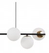 Lampa wisząca SIENA, sufitowa, czarny długi żyrandol loft typu listwa, białe szklane kule, nad stół