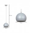 OUTLET -30% Nowoczesna Lampa Wisząca Kula Ball Jasnoszary