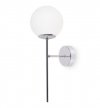 Lampa typu kinkiet SIENA, ścienna, sufitowa, konstrukcja chrom, biały klosz w kształcie kuli, styl loft, E14