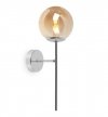 Lampa typu kinkiet, SIENA, plafon ścienny w stylu glamour, wykończenie chrom, szklany miodowy klosz