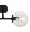 Lampa ścienna SIENA, czarny kinkiet ścienny sufitowy, plafon loft z przezroczystym szklanym kloszem, kula