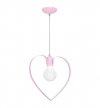 Lampa wisząca sufitowa serce AMORE, różowa, loft, do sypialni, pojedyncza