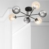 LAMPA SUFITOWA KULE SZKLANE CZARNA DO SALONU SYPIALNI POKOJU EMIBIG BRENDI 6B BL MIX 3