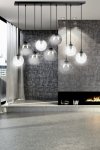 LAMPA WISZĄCA CZARNA KULE SZKLANE DO SALONU SYPIALNI JADALNI KUCHNI EMIBIG COSMO 9 BL MIX2