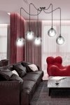 LAMPA WISZĄCA SPIDER PAJĄK KLOSZE SZKLANE KULE EMIBIG GIGI 5 BL GRAFIT