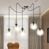LAMPA WISZĄCA SPIDER PAJĄK KLOSZE SZKLANE KULE EMIBIG GIGI 5 BL MIODOWY