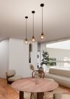 LAMPA WISZĄCA CZARNA NAD STÓŁ DO KUCHNI JADALNI SALONU EMIBIG ISTAR 1 BL MIODOWY