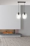 LAMPA WISZĄCA CZARNA NAD STÓŁ DO KUCHNI JADALNI SALONU EMIBIG ISTAR 2 BL TRANSPARENT