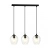 LAMPA WISZĄCA CZARNA NAD STÓŁ DO KUCHNI JADALNI SALONU EMIBIG ISTAR 3 BL TRANSPARENT