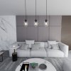 LAMPA WISZĄCA CZARNA NAD STÓŁ DO KUCHNI JADALNI SALONU EMIBIG ISTAR 3 BL TRANSPARENT