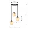LAMPA WISZĄCA CZARNA NAD STÓŁ DO KUCHNI JADALNI SALONU EMIBIG ISTAR 3 BL PREMIUM MIODOWY
