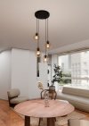 LAMPA WISZĄCA CZARNA NAD STÓŁ DO KUCHNI JADALNI SALONU EMIBIG ISTAR 4 BL PREMIUM MIODOWY