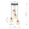 LAMPA WISZĄCA CZARNA NAD STÓŁ DO KUCHNI JADALNI SALONU EMIBIG ISTAR 4 BL PREMIUM MIODOWY