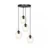 LAMPA WISZĄCA CZARNA NAD STÓŁ DO KUCHNI JADALNI SALONU EMIBIG ISTAR 4 BL PREMIUM TRANSPARENT