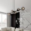 LAMPA WISZĄCA CZARNA KULE GRAFITOWE SZKLANE NAD STÓŁ DO JADALNI KUCHNI NOWOCZESNA EMIBIG ROSSI 6 BL GRAFIT 875/6