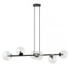 LAMPA WISZĄCA CZARNA KULE TRANSPARENTNE SZKLANE NAD STÓŁ DO JADALNI KUCHNI NOWOCZESNA EMIBIG ROSSI 6 BL 874/6