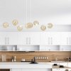 LAMPA WISZĄCA BIAŁA SZKLANE KLOSZE KULE DO SALONU SYPIALNI JADALNI NAD STÓŁ EMIBIG ROSSI 8 WH MIODOWY