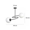 LAMPA SUFITOWA KULE SZKLANE BIAŁE MLECZNE EMIBIG SELBI 2 BLACK